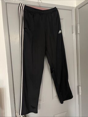 adidas Black Kids Sweatpants with White Side Stripes